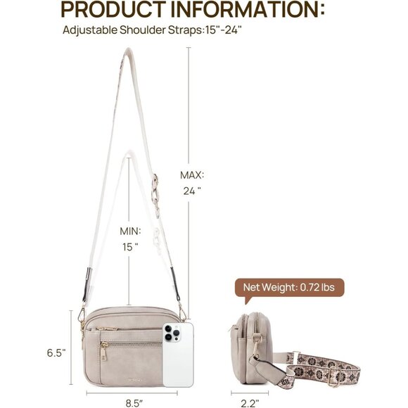 Telena Women Grey Trendy Vegan Leather Shoulder Handbags With Adjustable Strap - Picture 3 of 7